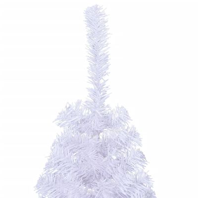 vidaXL Kunstig juletre halvt med stativ hvit 120 cm PVC