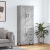 vidaXL Highboard betonggr&aring; 69,5x34x180 cm konstruert tre