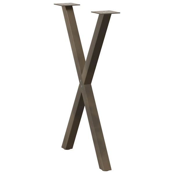 vidaXL Spisebordben X-formet 2 stk naturst&aring;l 50x(72-73) cm st&aring;l