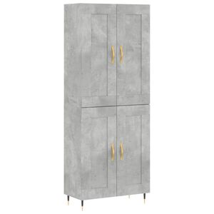vidaXL Highboard betonggr&aring; 69,5x34x180 cm konstruert tre