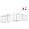 vidaXL Gabionkurver buede 7 stk 200x50x40/60 cm galvanisert jern