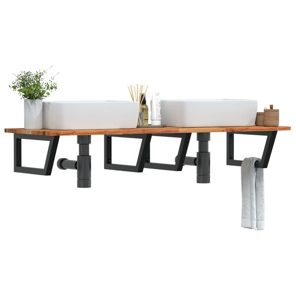 vidaXL Servanthylle veggmontert st&aring;l og heltre akasie