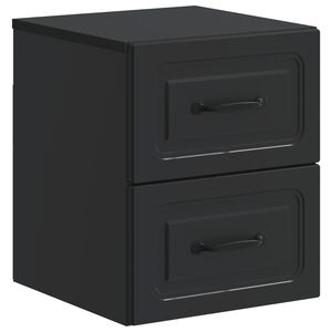 vidaXL Vegghengt Nattbord Svart 34,5 x 33 x 40 cm Konstruert tre