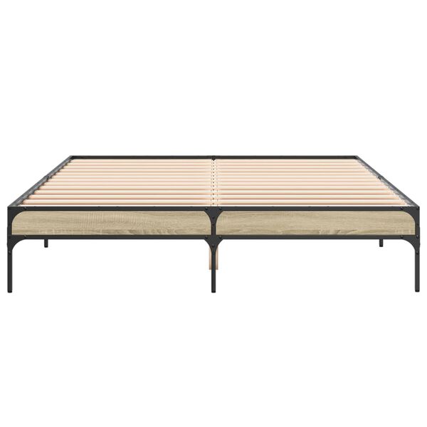 vidaXL Sengeramme sonoma eik 160x200 cm konstruert tre og metall