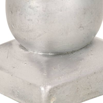 vidaXL Stolpehatter 6 stk ballformet galvanisert metall 71x71 mm