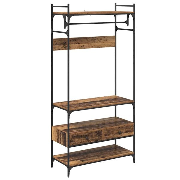 vidaXL Garderobeskap Gammelt tre 89 x 39 x 184.5 cm Konstruert tre