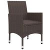 vidaXL Hagebistrosett 3 deler polyrotting og herdet glass brun