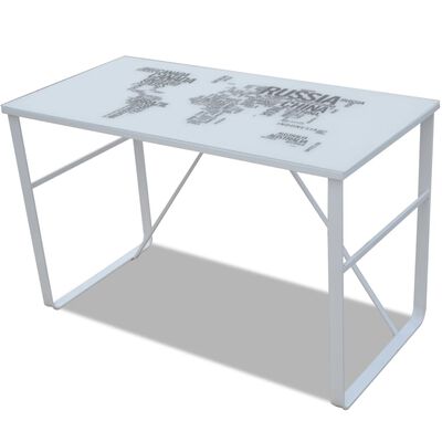 vidaXL Skrivebord med kartmønster rektangulært