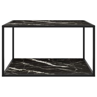 vidaXL Salongbord svart med svart marmorglass 90x90x50 cm