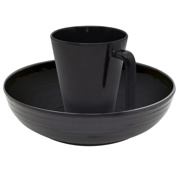 Eurotrail Servise Bahia 16 stk melamin svart og bl&aring;