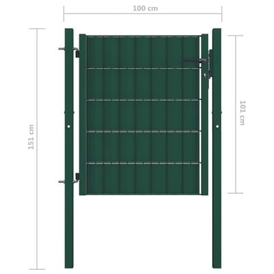 vidaXL Hageport PVC og stål 100x101 cm grønn