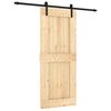 vidaXL Skyved&oslash;r Naturlig og svart 85 x 210 cm Massiv Furu Tre