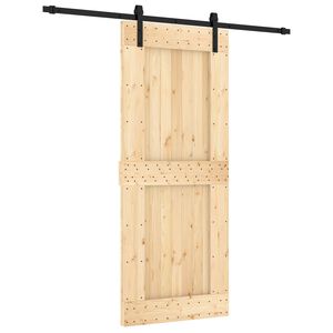 vidaXL Skyved&oslash;r Naturlig og svart 85 x 210 cm Massiv Furu Tre