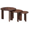 vidaXL Nestende Kaffebord 3 stk. M&oslash;rk brun &Oslash; 54 x 40 cm
