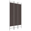 vidaXL Romdeler 3 paneler brun 120x220 cm stoff