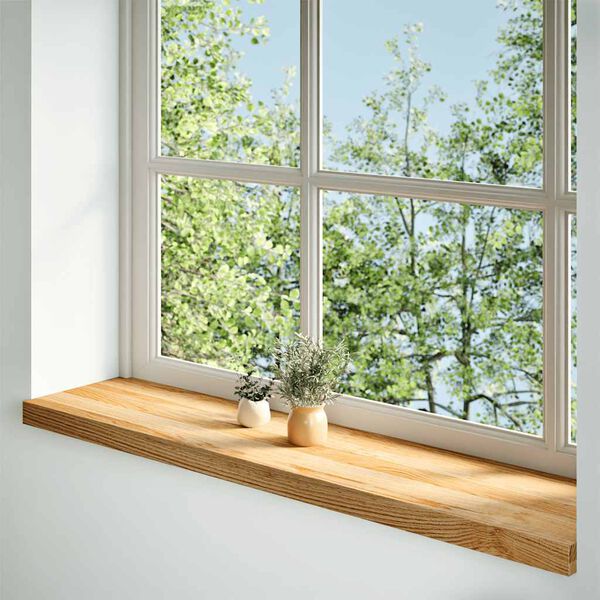 vidaXL Vinduskarmer 2 stk lysebrun 100x25x2 cm heltre eik