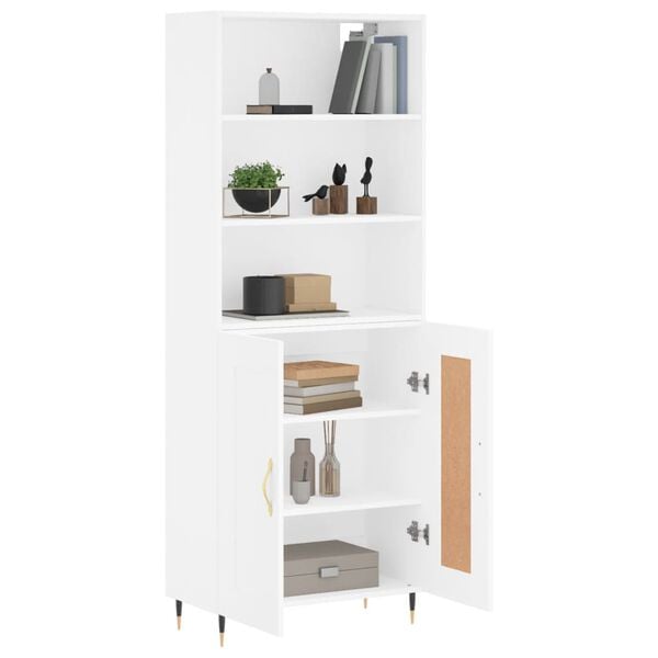 vidaXL Highboard hvit 69,5x34x180 cm konstruert tre