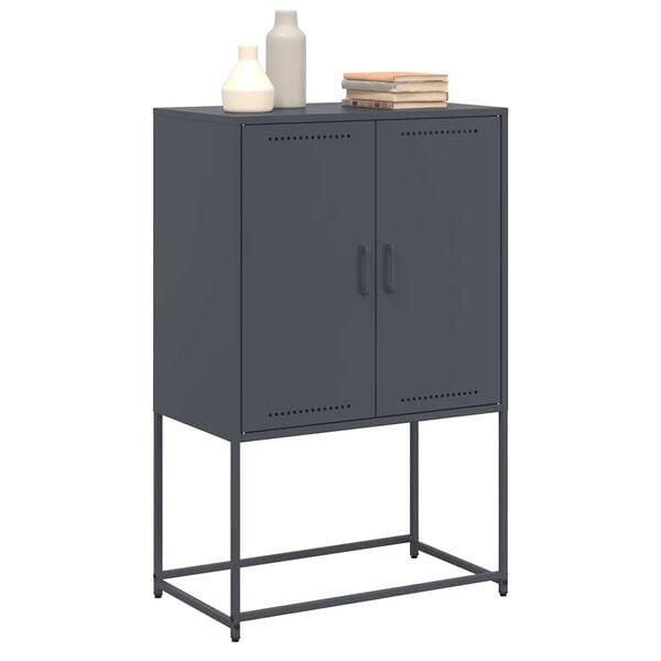 vidaXL Highboard antrasitt 68,5x38,5x107 cm st&aring;l