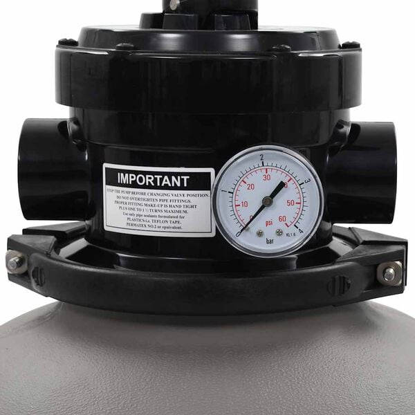 vidaXL Basseng sandfilter med 4 stillinger ventil gr&aring; 350 mm