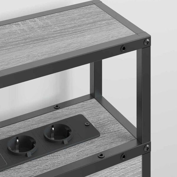 vidaXL Lagringshodegavl med hylle Gr&aring; sonoma 200 cm Konstruert tre