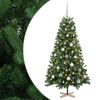 vidaXL Kunstig juletre med julekuler 120 cm 150 LED-lys Varmhvit PVC
