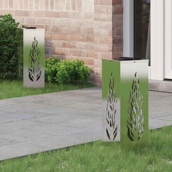 vidaXL Solenergi LED stibelys 2 pcs Rustfritt St&aring;l Rustfritt St&aring;l