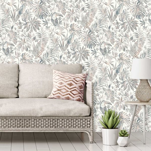 DUTCH WALLCOVERINGS Veggpanel blader og tukan beige