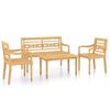 vidaXL Hagesofagruppe 4 deler heltre teak
