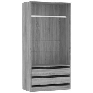 vidaXL Garderobe gr&aring; sonoma 100x50x200 cm konstruert tre