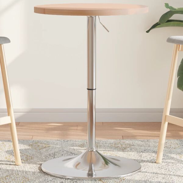 vidaXL Barbord &Oslash;50x90,5 cm heltre eik