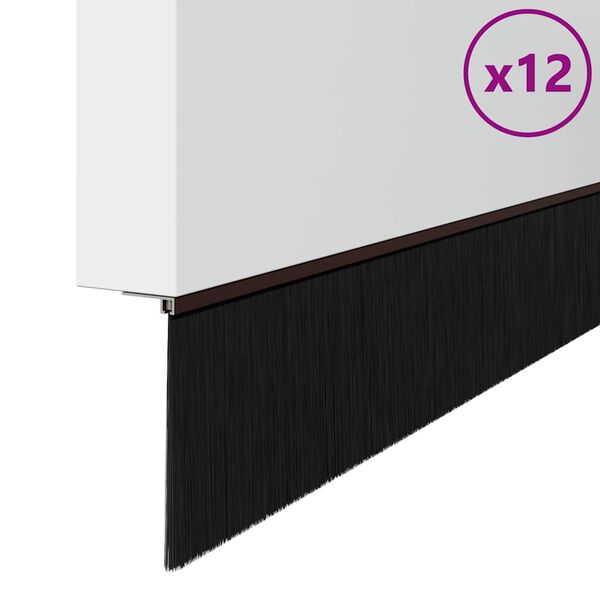 vidaXL Selvh&auml;ftende d&oslash;rb&oslash;rstetninger 12 pcs Brun 100 cm