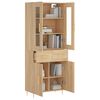 vidaXL Highboard sonoma eik 69,5x34x180 cm konstruert tre