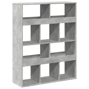 vidaXL Bokhylle betonggr&aring; 100x33x125,5 cm konstruert tre