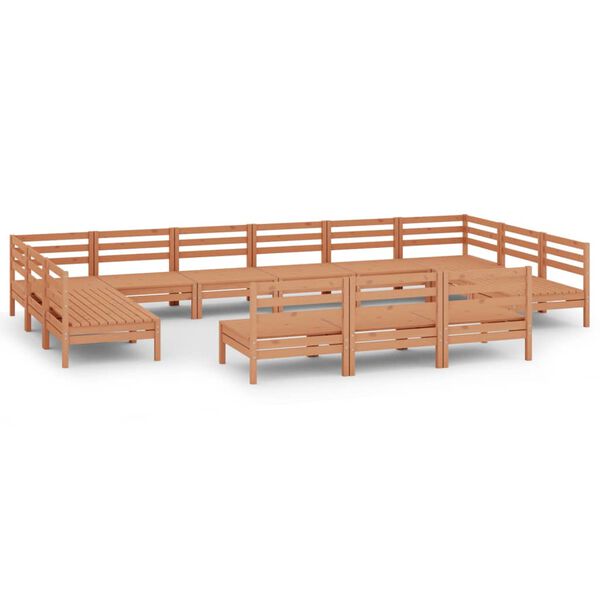 vidaXL Utem&oslash;belsett 13 deler honningbrun heltre furu