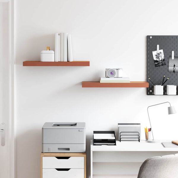 vidaXL Vegghylle Veggmontert 2 pcs R&oslash;d 60 x 23 x 4 cm Konstruert tre