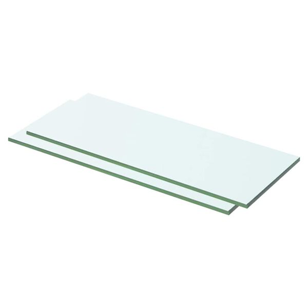 vidaXL Hyllepaneler 2 stk klart glass 50x15 cm
