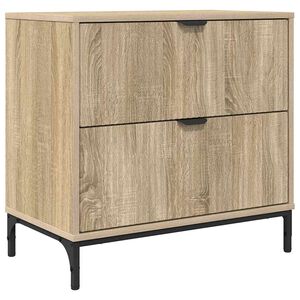 vidaXL Nattbord med skuff Sonoma eik 63,5 x 36 x 61 cm Konstruert tre