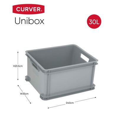 Curver Oppbevaringsboks Unibox 3x30 L sølv