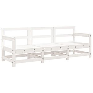 vidaXL Hagesofagruppe hvit 3 deler heltre furu