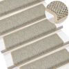 vidaXL Selvklebende trappematter sisal 30 stk 65x21x4 cm lysegr&oslash;nn