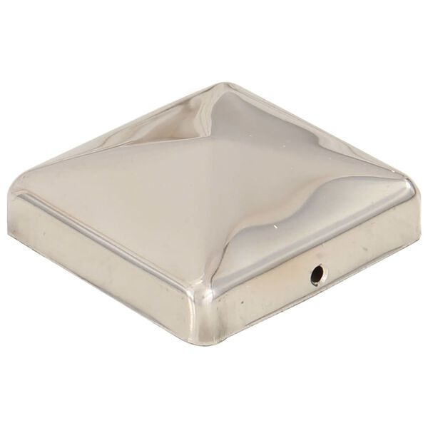 vidaXL Gjerdestolpehatter pyramide 6 stk rustfritt st&aring;l 71x71 mm