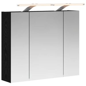 vidaXL Baderomsspeilskap Svart Eik 60 x 14,5 x 50 cm Konstruert tre