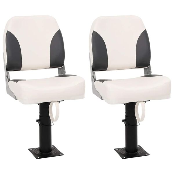 vidaXL Sammenleggbart b&aring;tsete 2 sett med lav ryggst&oslash;tte