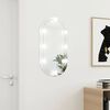 vidaXL Speil med LED-lys 80x40 cm glass oval