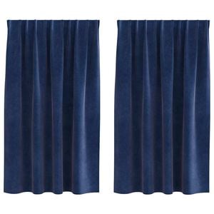 vidaXL Blendingsgardiner 2 pcs M&oslash;rkebl&aring; 140 x 140 cm Fl&oslash;yel