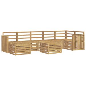 vidaXL Utend&oslash;rs sofa-sett 8 pcs Hvit 59 x 59 x 37 cm Solid akasietre