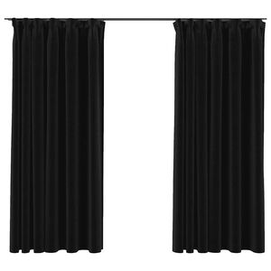 vidaXL Lystette gardiner kroker lin-design 2 stk antrasitt 140x175 cm