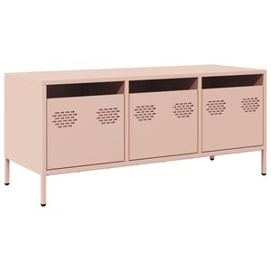 vidaXL TV-benk rosa 101,5x39x43,5 cm kaldvalset st&aring;l