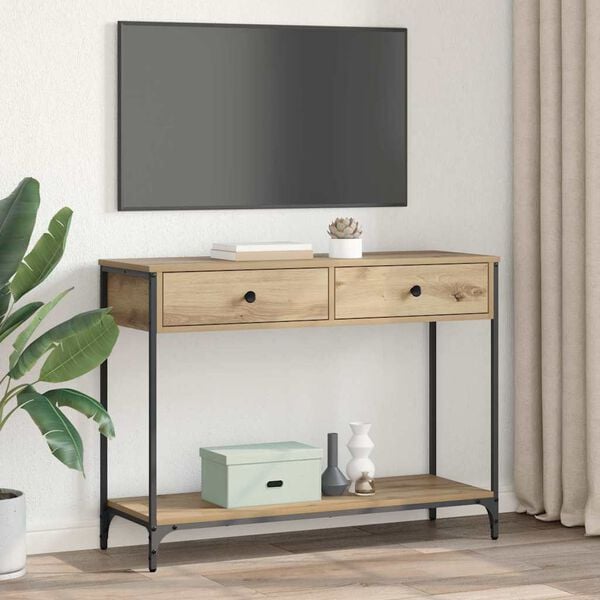 vidaXL Konsollbord Artisan Eik 100 x 34,5 x 75 cm Konstruert tre