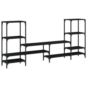 vidaXL TV-benk svart 206,5x28,5x95 cm konstruert tre